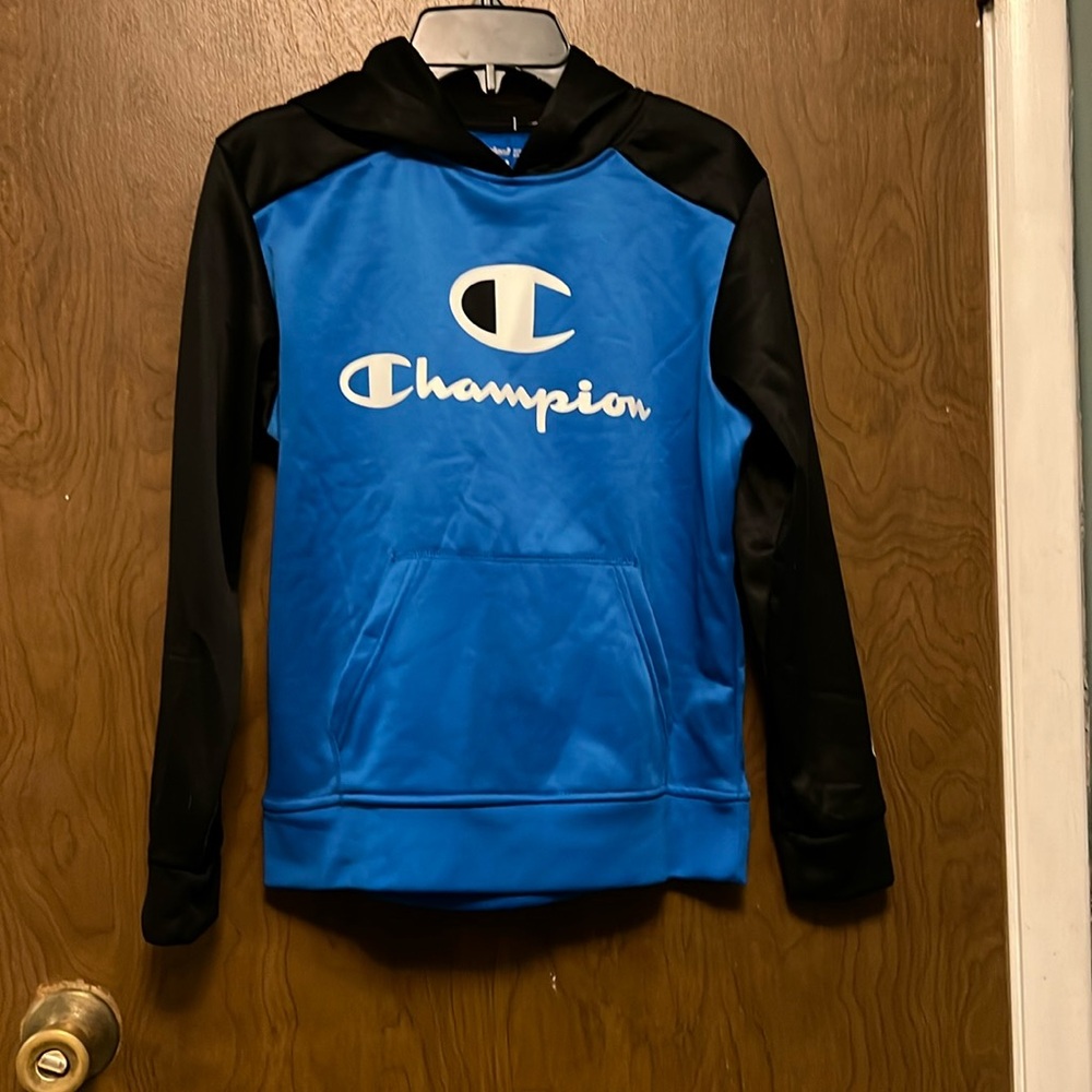 Champion blue and black hoodie size 10/12